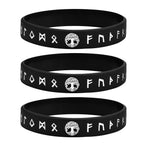 Mprainbow Mens Tree of Life Bracelets, 1/2/3/4 Pcs Norse Viking Soft Runes Silicone Rubber Band Wristband Bangle,Comfort Fit