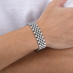 15MM Chunky Watch Band Bracelets for Men,19CM Magnetic Stainless Steel Links Wristband,Stylish Jewelry Gifts for Dad Husband Son