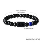 Men's Zodiac Bracelet,Red Agate Black Beaded Bracelets,Casual Birthday Gifts to BBF Son