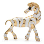 PENDRA Stripes 2-Color Enamel Zebra Brooch