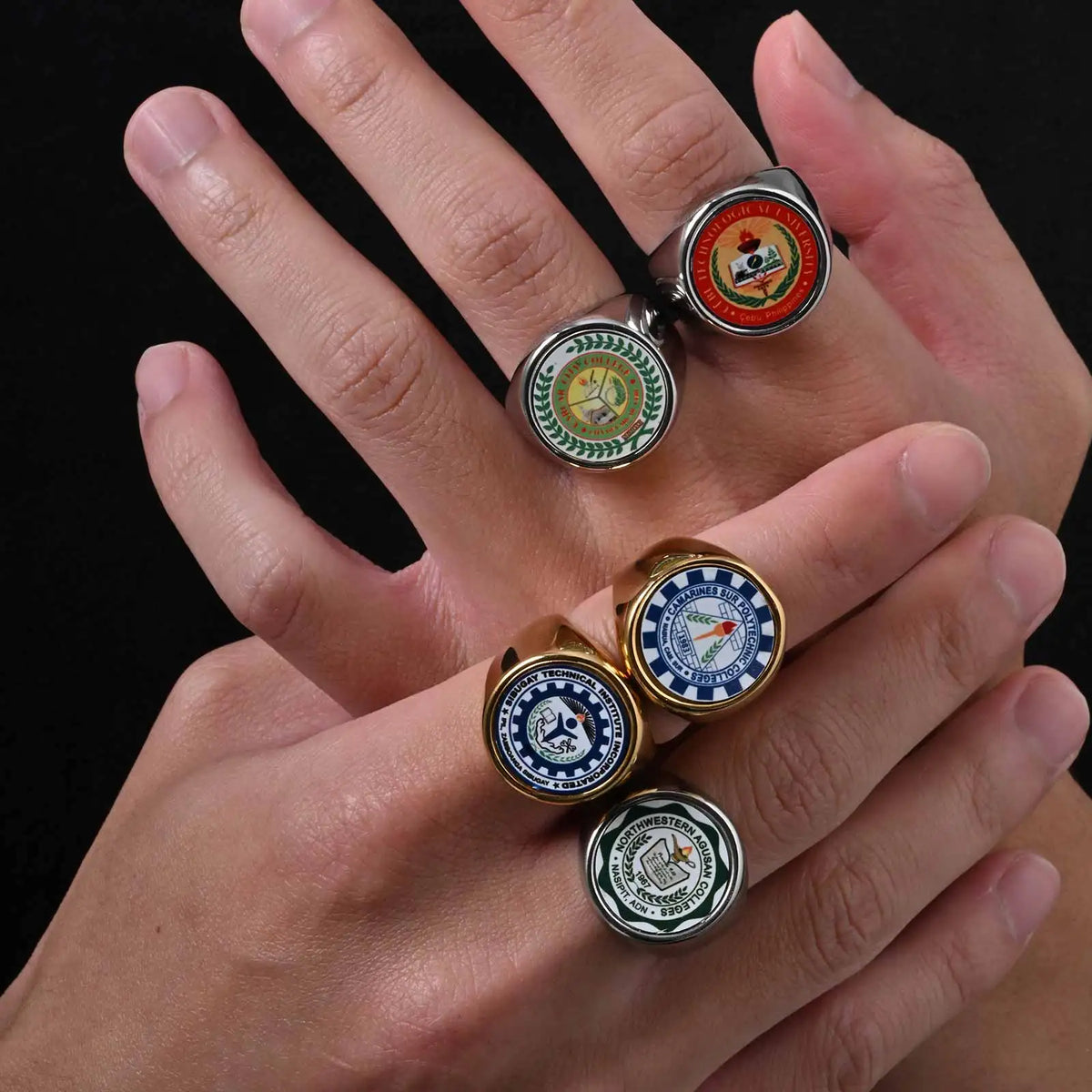PENDRA Custom School Emblem Steel Ring