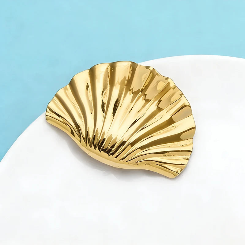 PENDRA Silver Shell Stainless Steel Brooch