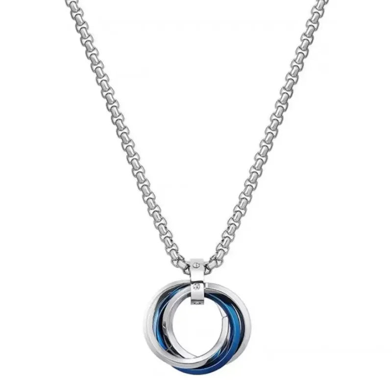 PENDRA Triad Titanium Steel Three-Ring Pendant Necklace