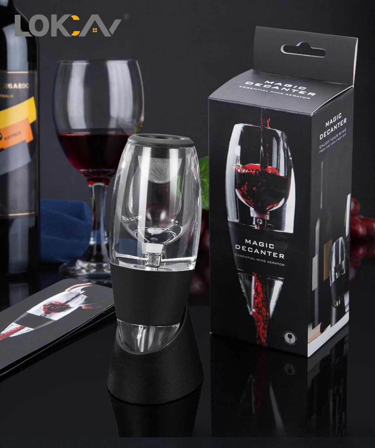 Portable Red Wine Decanter Aerator Bernoulli Air Magic Aerator Red White Wine Whisky Quick Decanter Equipment Bar Accessories