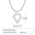 PENDRA Square Geometric Hollow Pendant Necklace