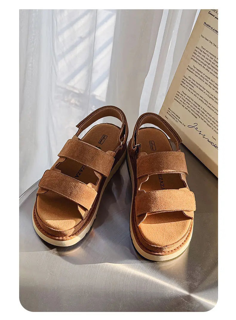 PENDRA Cowhide Non Stuffy Sandals