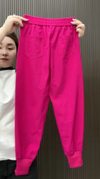 Fashion Summer Harem Pants Female 2025 New Letter Women's Sports Pants Quick Dry Tie Feet Elastic Waist Casual Trousers