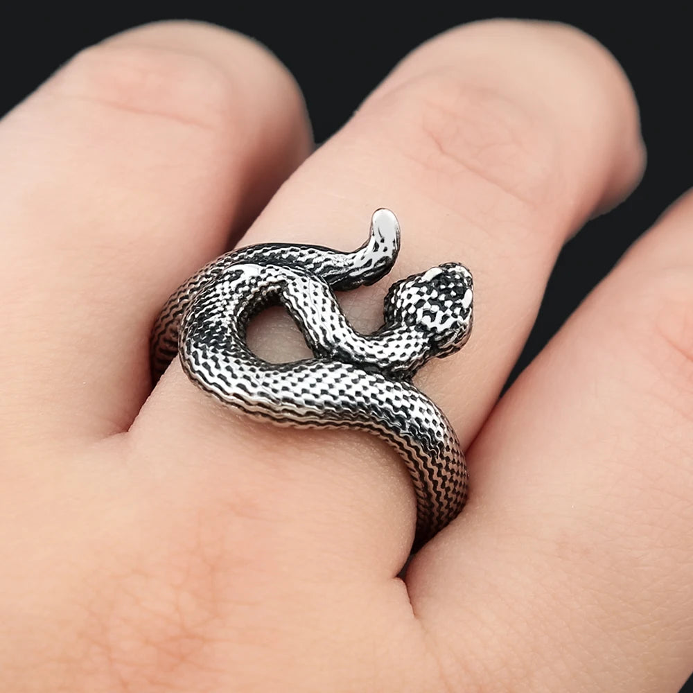 PENDRA Snakeband Simple Stainless Steel Snake Ring