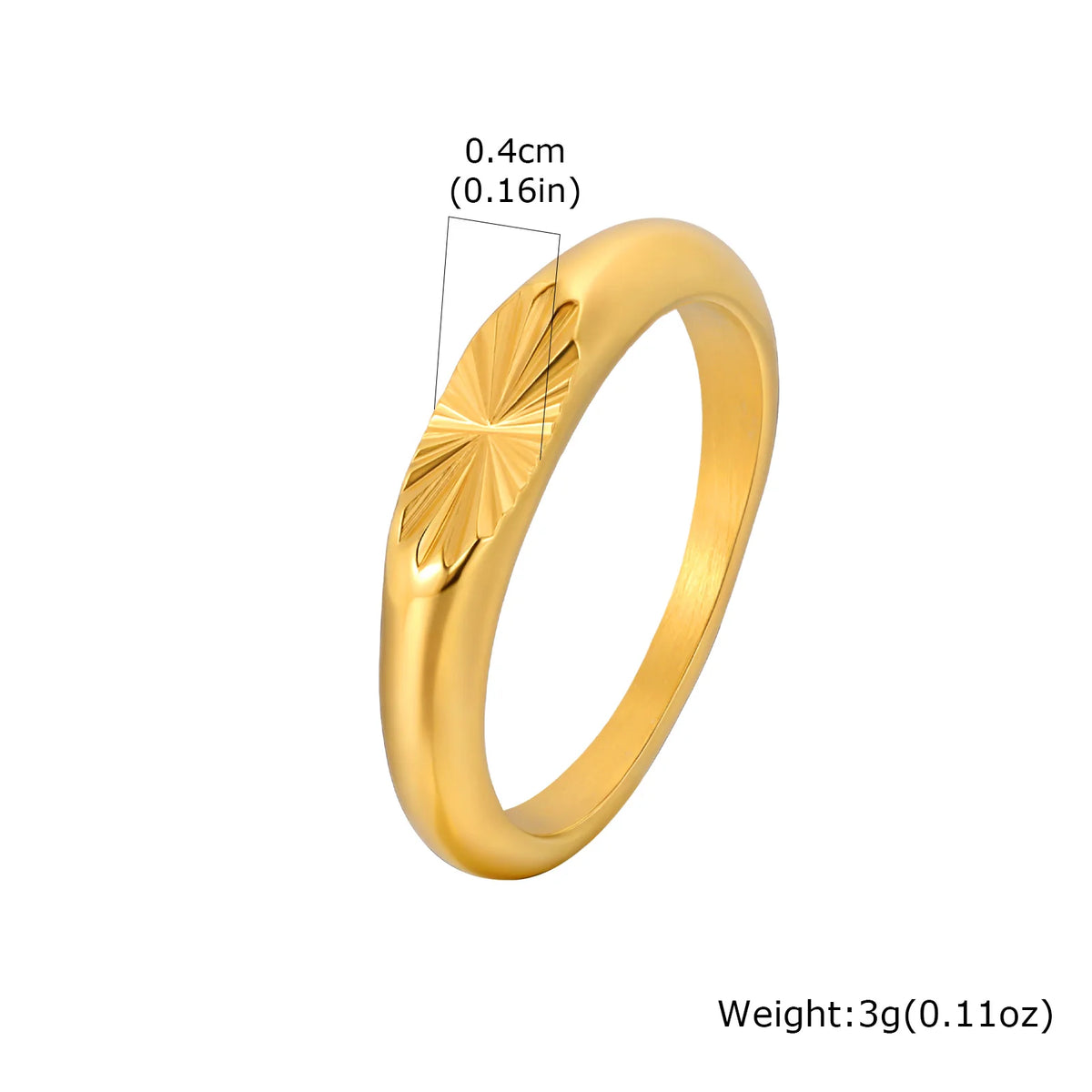 PENDRA Minimalist Embossing Radiation Steel Ring