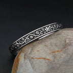 Classic Retro Fashion Silver Color Flower Bracelets For Men Women Stainless Steel Ethnic Style Lotus Leaf Bracelet Party Jewelry