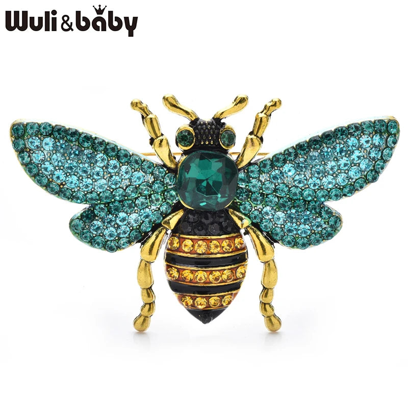 PENDRA Solis Rhinestone Bee Brooch