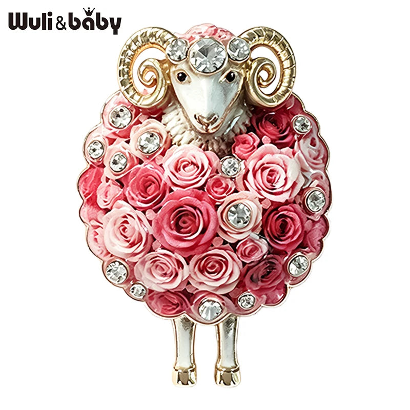 PENDRA Meadow Rhinestone Sheep Brooch
