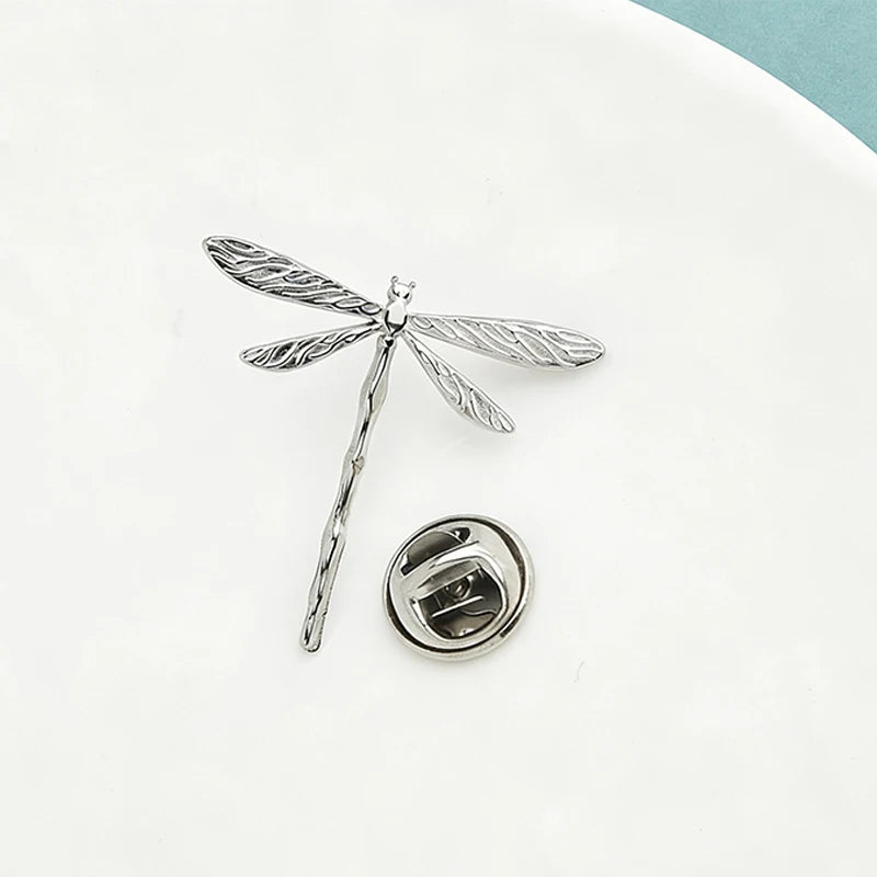 PENDRA Tiny Dragonfly Metal Insect Brooch