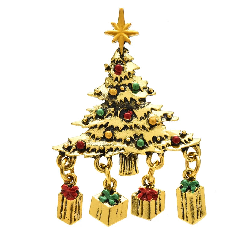 PENDRA Noelina Vintage Christmas Tree Brooch