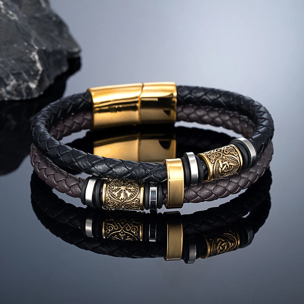 PENDRA Rune Adjustable Leather Bracelet