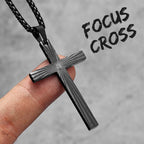 PENDRA Refract Light Cross Steel Necklace