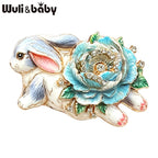 PENDRA Bunnybloom Flower Rabbit Brooch