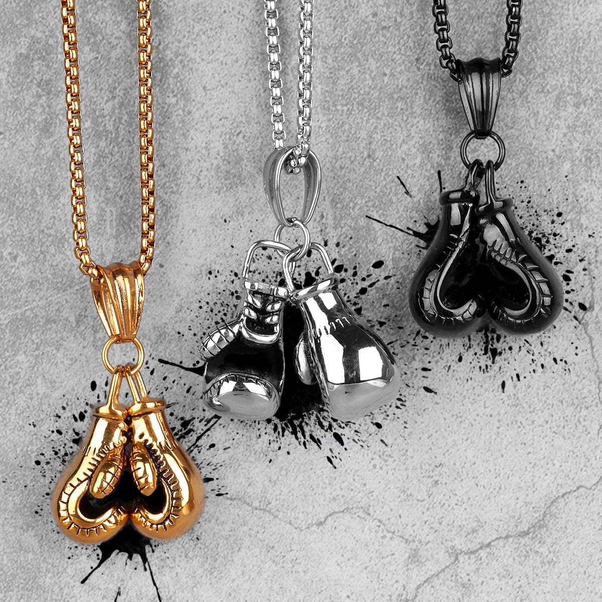 PENDRA Boxing Gloves Gym Steel Necklace