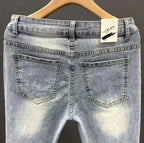 Summer New 2026 Ripped Jeans Men's Trendy Brand Casual Elastic Slim Fit Small Feet Ruffian Handsome Beggar Pencil Pants
