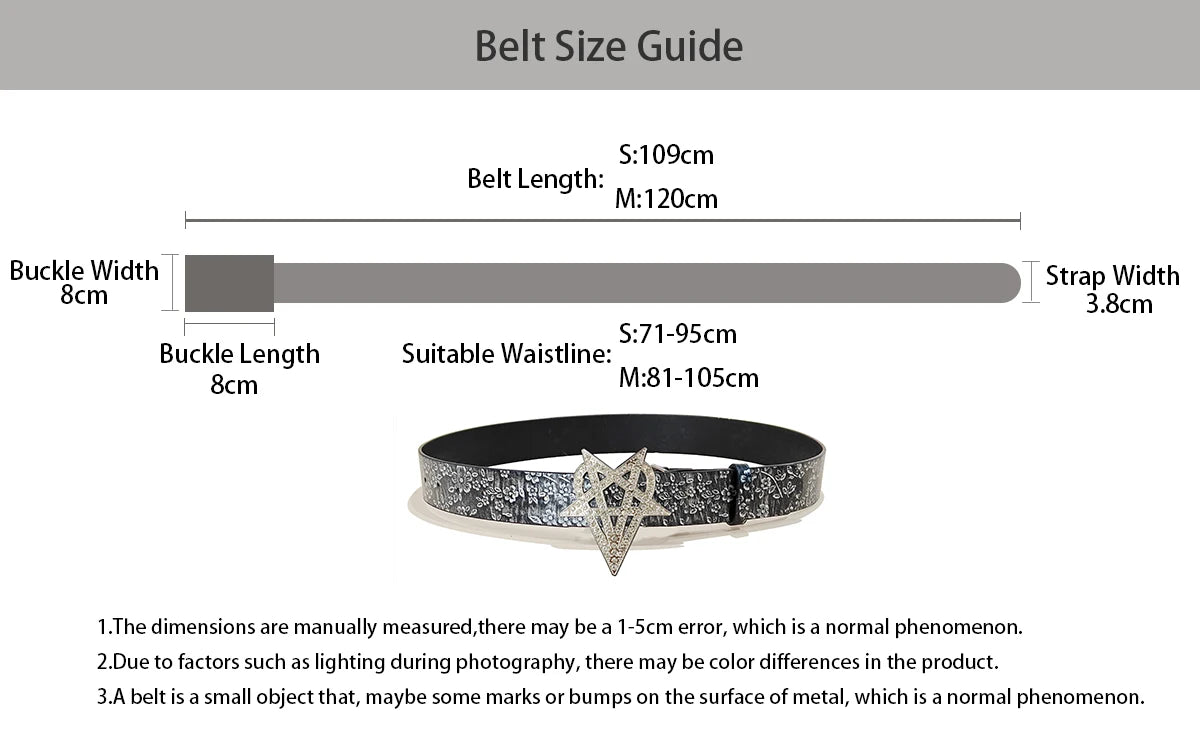 PENDRA Heraora Rhinestone Star Gothic Belt
