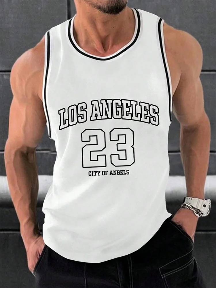 Summer Outdoor Sports Loose Comfortable Men's Tank Top Fitness Breathable Men's Tank Top Street Fashion Men's Sleeveless T-shirt
