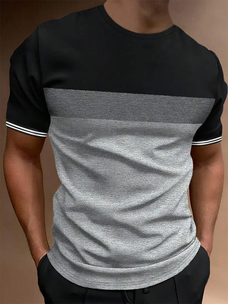 Summer Daily Street Men's T-shirt Outdoor Sports Loose Comfortable Men's T-shirt Fitness Exercise Fashion Men's Short-sleeved