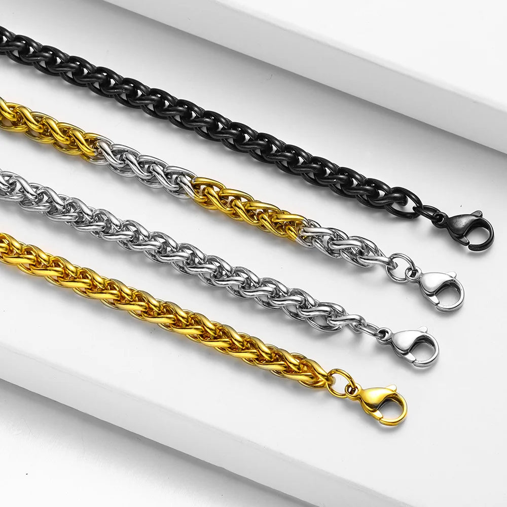PENDRA Keelchain Minimalist 3mm Stainless Steel Chain Necklace
