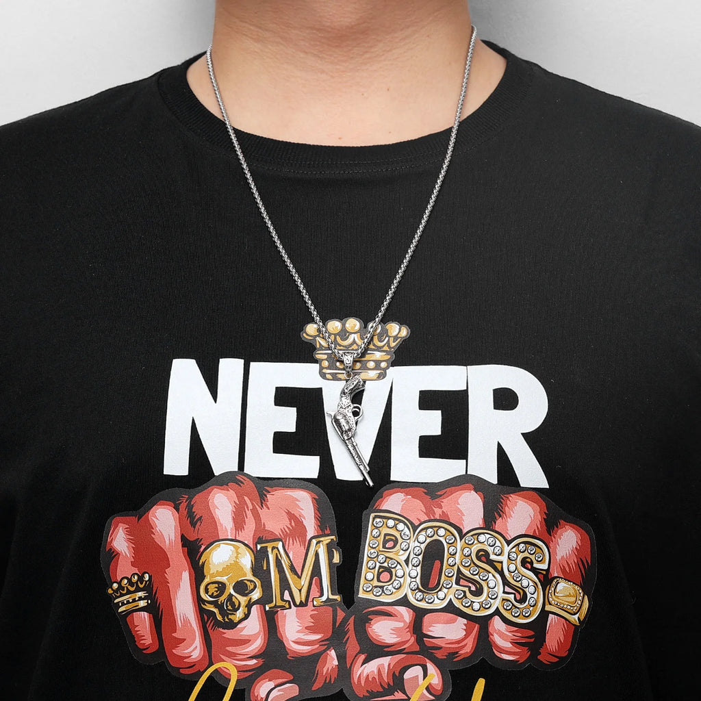 PENDRA Revolver Steel Necklace