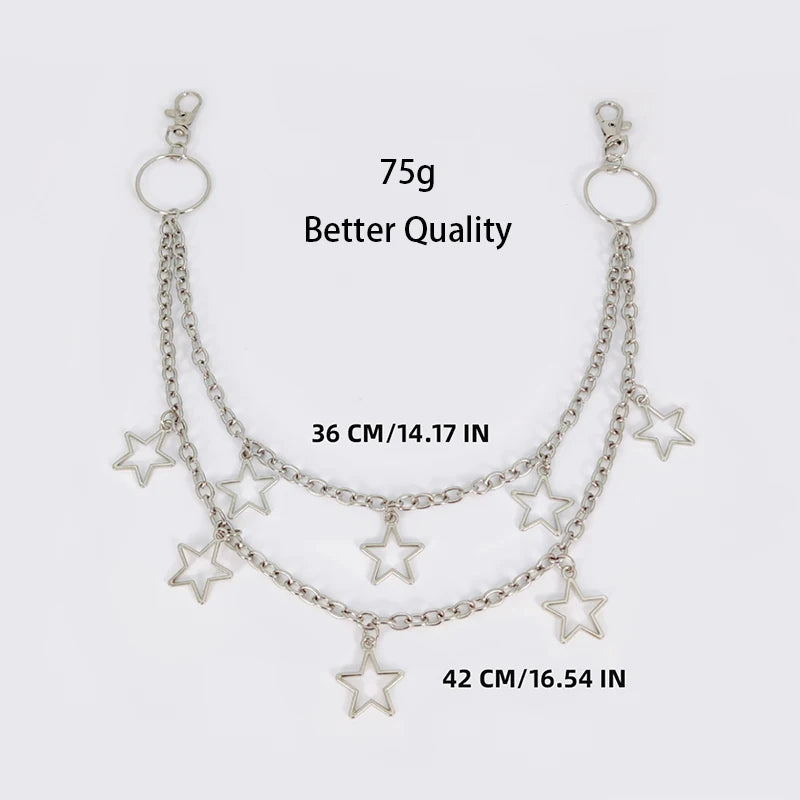 PENDRA Seraellea Star Punk Double-Layer Waist Chain Belt