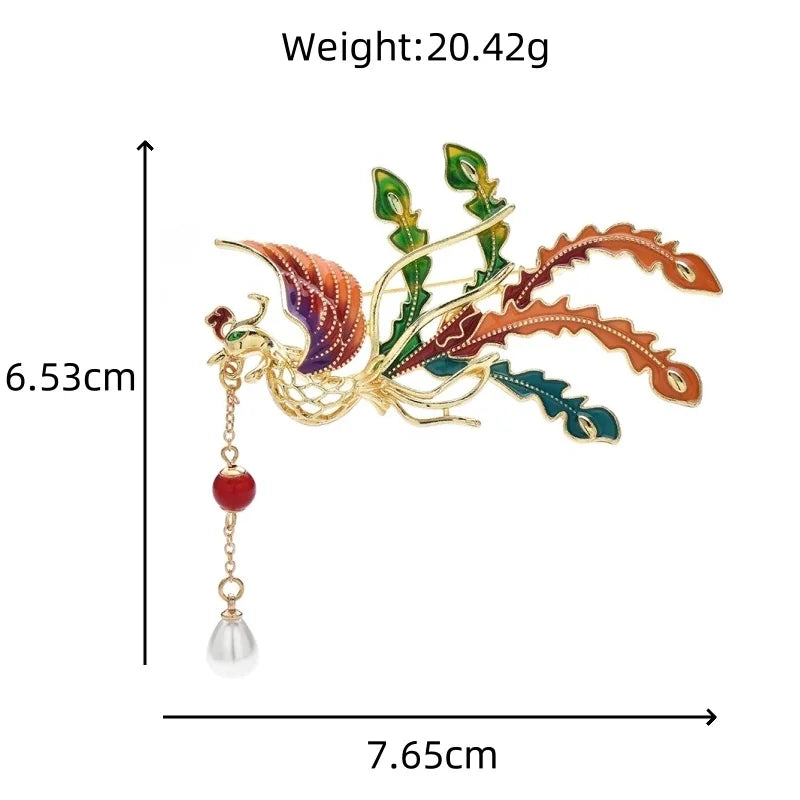 PENDRA Birdflora Bird and Flower Brooch