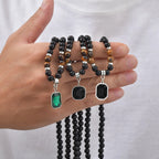 PENDRA Tiger Square Beaded Necklace