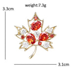 PENDRA Maple Crystal 2-Color Leaf Flower Brooch