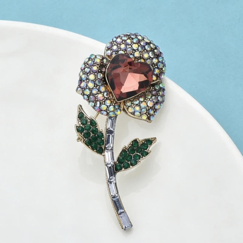 PENDRA Florielle24 Rhinestone Brooch