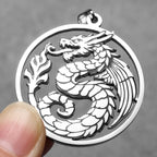 PENDRA Flying Dragon Sweater Steel Necklace