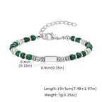 Trendy Men's Natural Stone Beaded Bracelet,Bohemian Cross Charms Chain Wristband,Jewelry Gift for Husband Dad Son