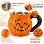 Pumpkin Resin Mug Halloween Decorative Cup Cute Holiday Coffee Mug Gift for Friends Family Fall Party Table Decor