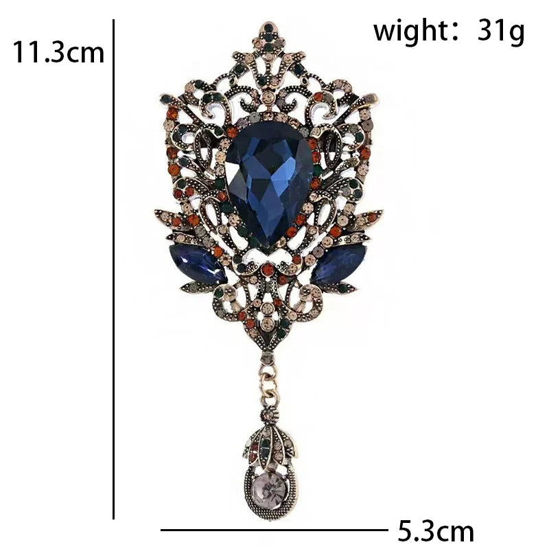 PENDRA Versailles Vintage Rhinestone Flower Brooch