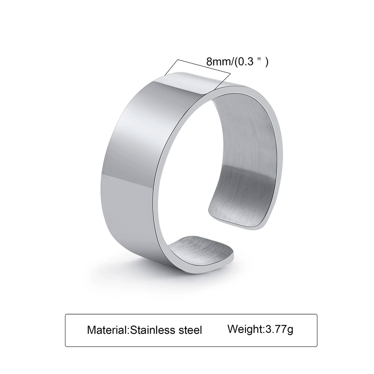 PENDRA Bend High Polished Steel Ring