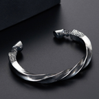 PENDRA Dragon Totem Stainless Steel Open Cuff Bracelet