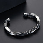 PENDRA Dragon Totem Stainless Steel Open Cuff Bracelet