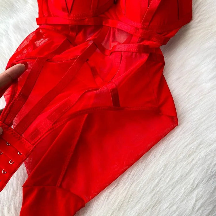 Sexy spicy girl with chest cushion jumpsuit women's summer new see through mesh slimming sexy niche design camisole vest