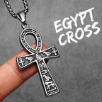 PENDRA Egypt Cross Steel Necklace