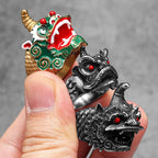 Chinese Lion Dance Unique Men Rings Stainless Steel Retro Punk Stylish Women Jewelry Fashion Accessories Gift Wholesale