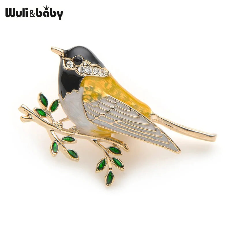 PENDRA Oriole Melody Enamel Oriole Bird Brooch