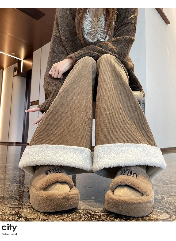 PENDRA Corduroy Splicing Lamb Pants