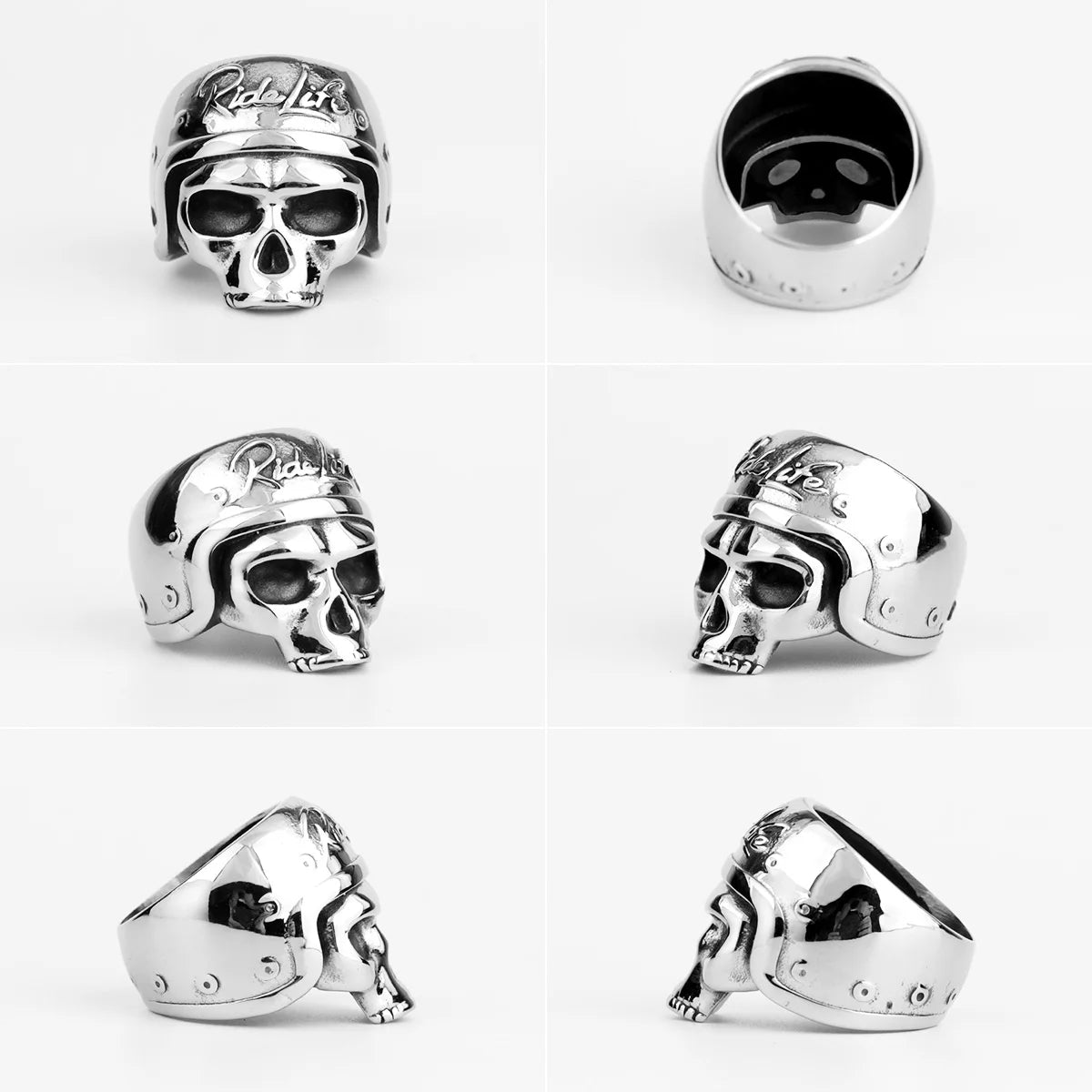 PENDRA Rider Life Skull Steel Ring