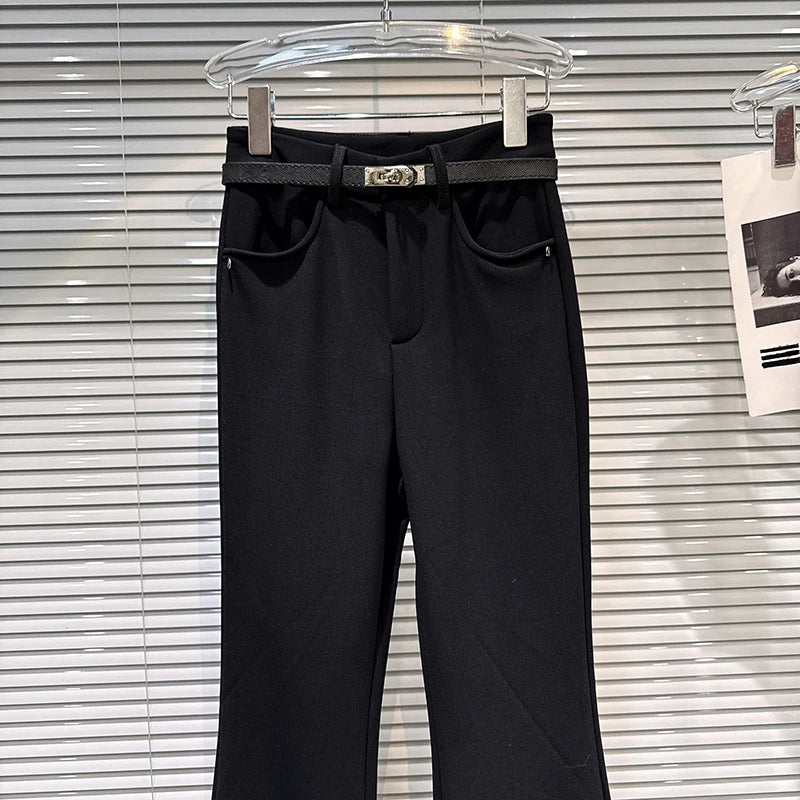 PENDRA Micro Flared Velvet Pants