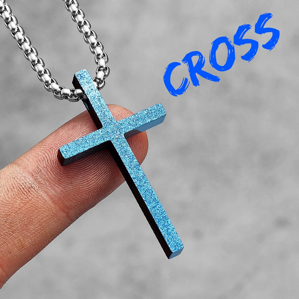 PENDRA Jesus Skull Cross Steel Necklace