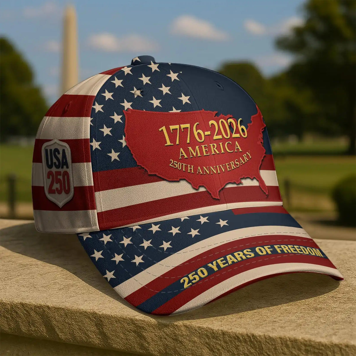 USA 250 Years Of Freedom Baseball Cap, 4th of July Hat, 1776–2026 Cap for Men & Women, Independence Gift, Gifts Idea For Patriot