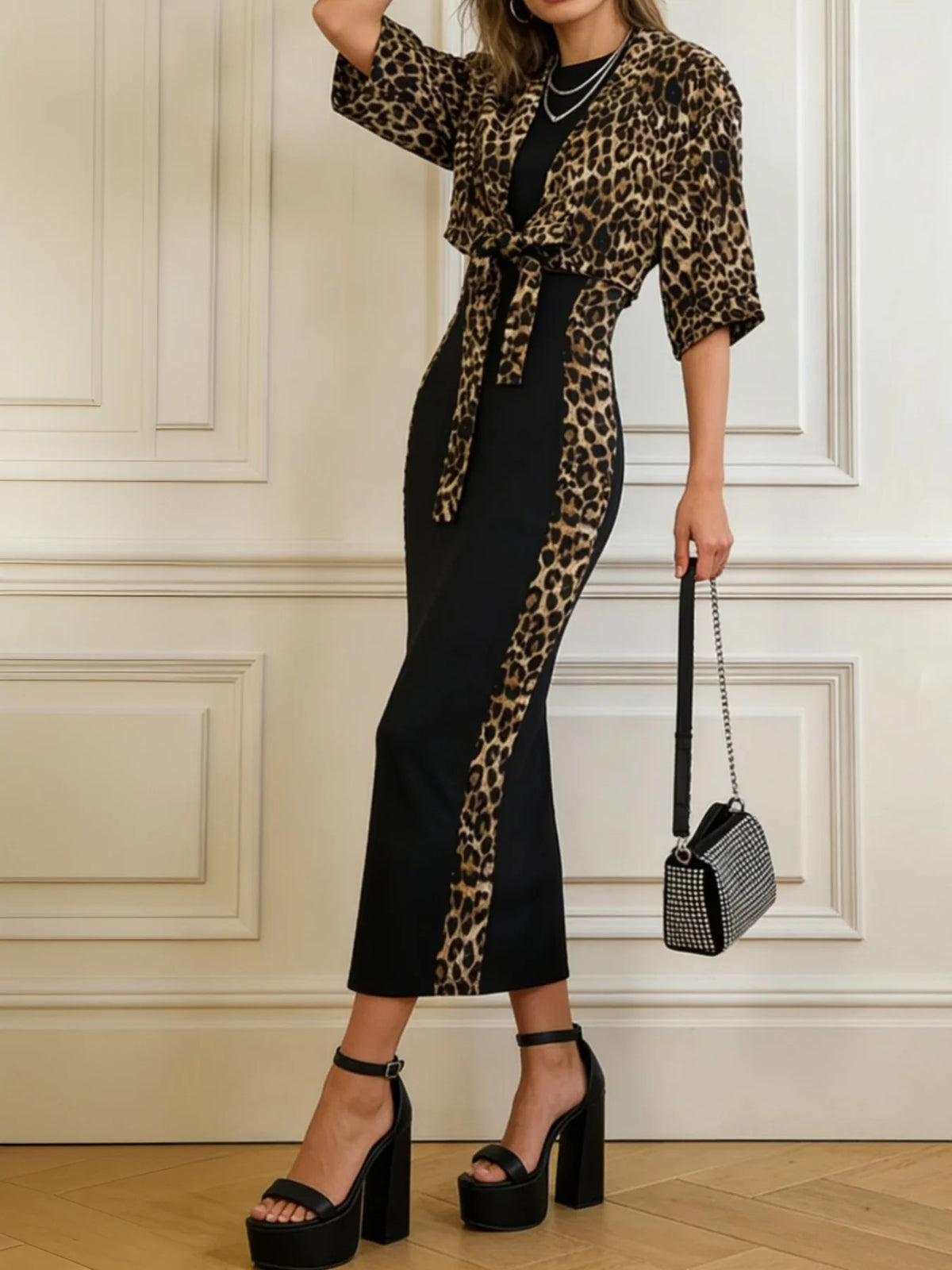 PENDRA Leopard Long Sleeved Belt